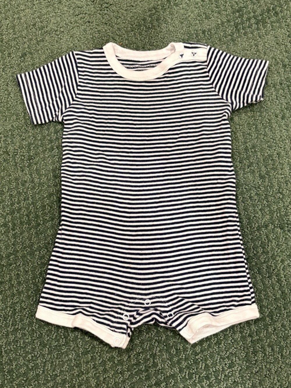 Striped Black and White Short Sleeve Baby One-Piece Bodysuit